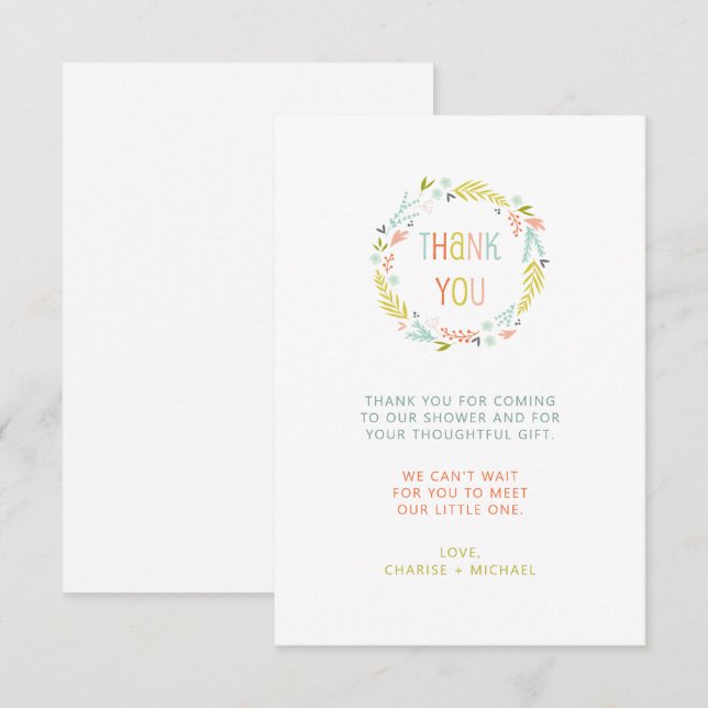 Pastel Wandebaby dusch tackkort Tack Kort (Fram/baksida)