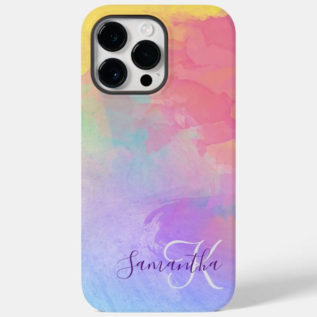 Pastel Watercolor Abstrakt & Monogram (Baksida)