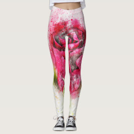 Pastel Watercolor, Blommigt Leggings