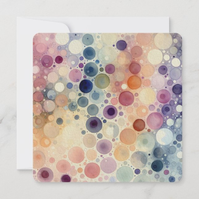 Pastel Watercolor Bubble Mönster Inbjudningar (Framsida)
