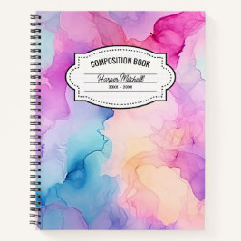 Pastel Watercolor Composition Notebook