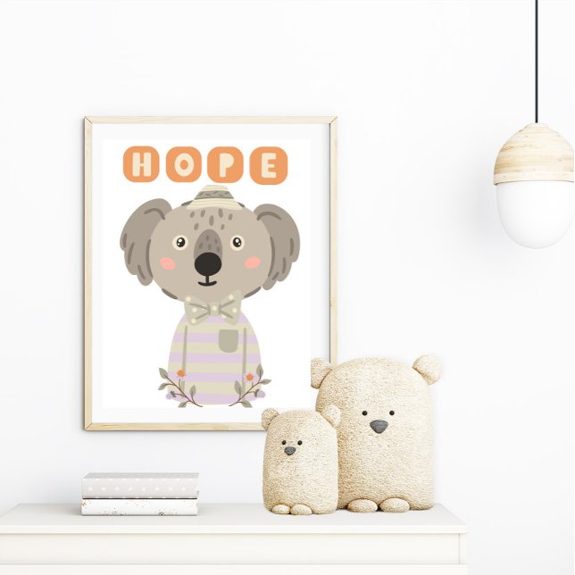Pastel Watercolor Cute Hope koala Christian Poster (Skapare uppladdad)