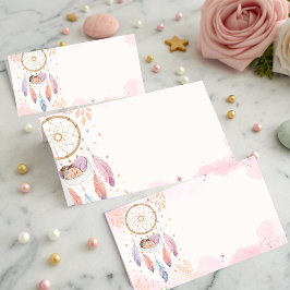 Pastel Watercolor Dreamcatcher Baby Shower Placeringskort
