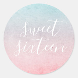 Pastel Watercolor Elegant Sweet sixteen Aqua Runt Klistermärke