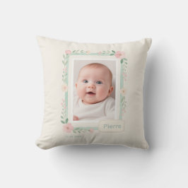 Pastel Watercolor Floral Empty Photo Frame Kudde