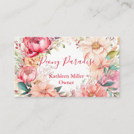 Pastel Watercolor Flowers Blommigt Shop Visitkort