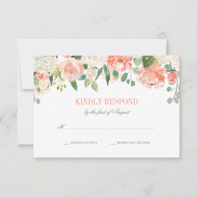 Pastel Watercolor Flowers, Bröllop OSA (Framsida)