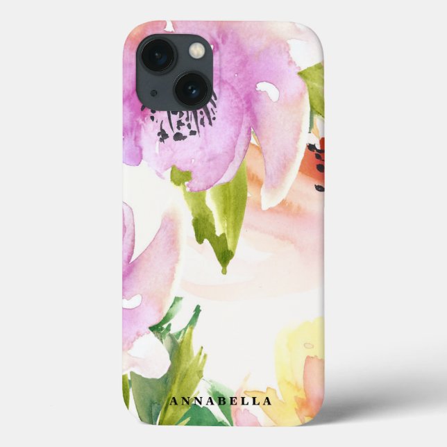 Pastel Watercolor Flowers iPad Mini Case (Baksida)