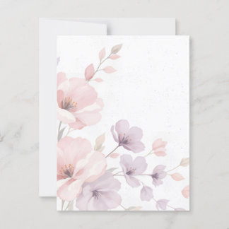 Pastel Watercolor Flowers Vykort