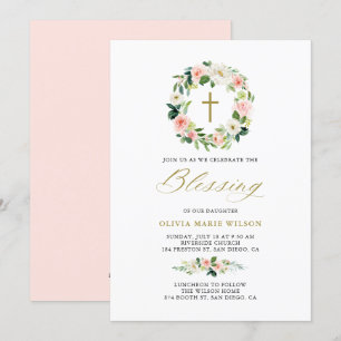 Pastel Watercolor Flowers Wandeans Baby Blning Inbjudningar
