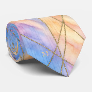 Pastel Watercolor Guld accent Linjer Silke Monogra Slips