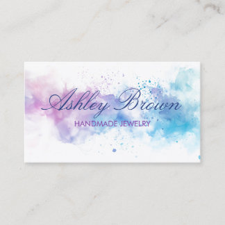 Pastel Watercolor Handmade Jewelry Visitkort