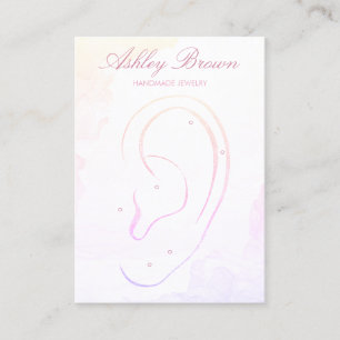 Pastel Watercolor Handmade made Jewelry Earring Vi Visitkort