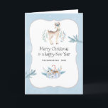 Pastel Watercolor jul Winter Helgdag Photo Helgkort<br><div class="desc">Cute hjort temed christmas-fotohälsningskort anpassade dina specifikationer.</div>