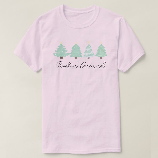 Pastel Watercolor Julgran Unisex T-Shirt (Design framsida)