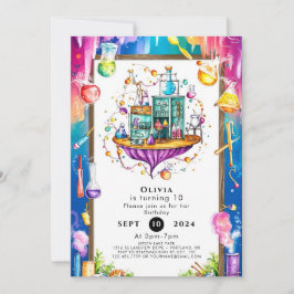 Pastel Watercolor Lab Scientist Birthday Inbjudningar