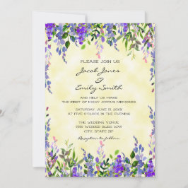 Pastel Watercolor Lavender Gult bröllopsinbjudan Inbjudningar