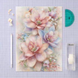Pastel Watercolor Magnolia Decoupage