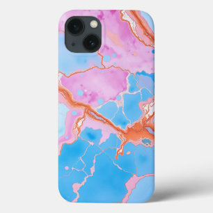 Pastel Watercolor Marble Yta i Soft Blues