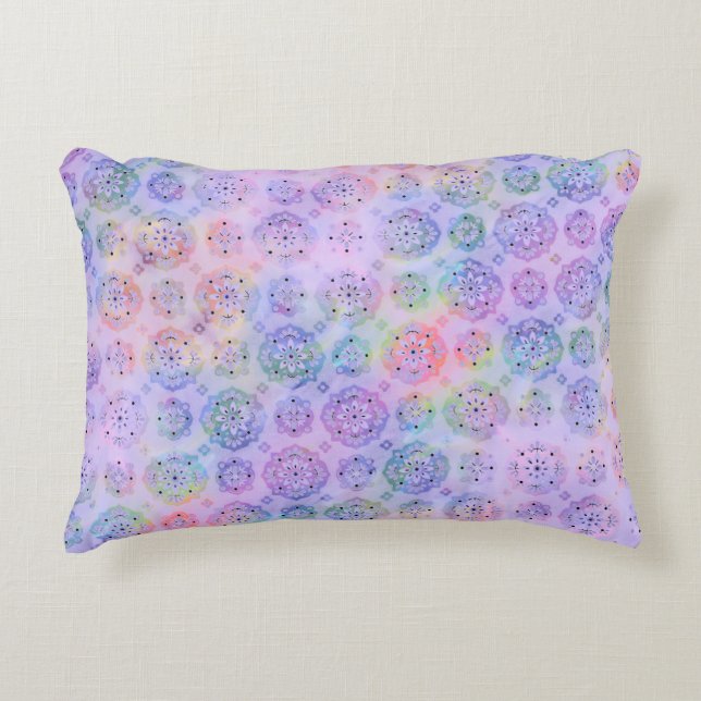 Pastel Watercolor Mönster accent Pillow Prydnadskudde (Framsidan)