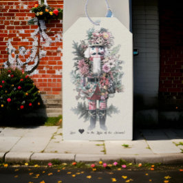 Pastel Watercolor Nutcracker, Blommigt Presentetikett