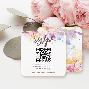 Pastel Watercolor OSA QR-kod Tilläggskort