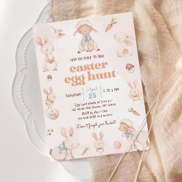 Pastel Watercolor Påskägg Hunt Vår Party Inbjudningar