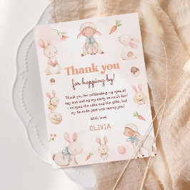 Pastel Watercolor Påskhare Birthday Tack Kort