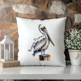 Pastel Watercolor Pelican Bayou Pierre Louisiana Kudde