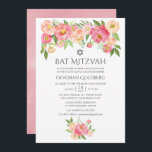 Pastel Watercolor Peonies Bat mitzvah Inbjudningar<br><div class="desc">Pastellpersikor och  vattenfärgspeonier för rosa är en bat mitzvah inbjudan designad att snabbt och enkelt kunna anpassade till dina händelsespecifikationer.</div>