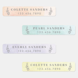 Pastel Watercolor Personlig Namn Klistermärke