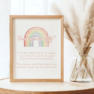 Pastel Watercolor Rainbow how how Big is Belly Gam Poster