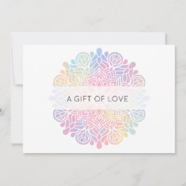 *~* Pastel Watercolor Rainbow Mandala Andlig Anteckningskort