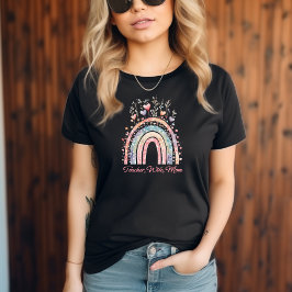 Pastel Watercolor Rainbow Teacher Wife Mamma Gift T Shirt