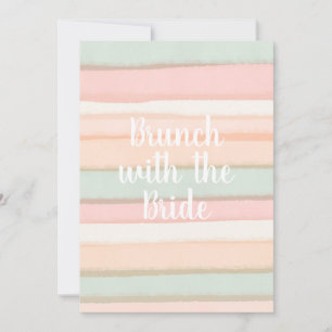 Pastel Watercolor Rand Brunch Möhippa Inbjudningar