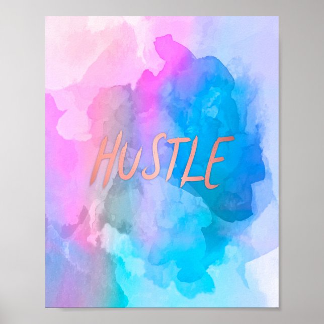 Pastel Watercolor Ro Guld Hustle Poster (Framsidan)