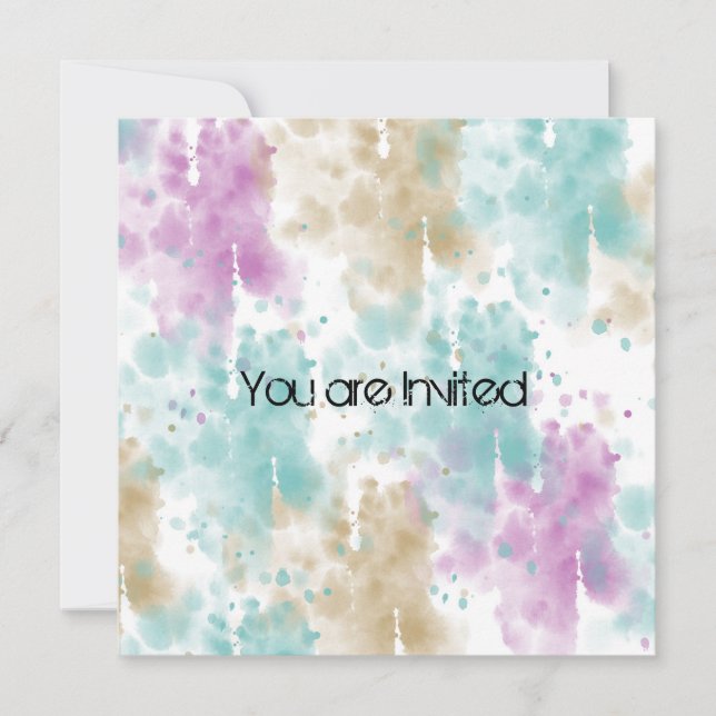 Pastel Watercolor Splatter Abstrakt Baby Shower Inbjudningar (Framsida)