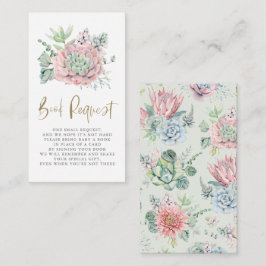 Pastel Watercolor Succulents Bok-begäran Tilläggskort