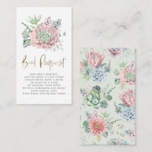 Pastel Watercolor Succulents Bok-begäran Tilläggskort