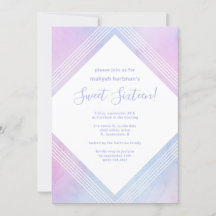 Pastel Watercolor Sweet sixteen Birthday Lila