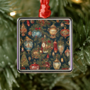 Pastel Watercolor Victorian jul Ornaments Julgransprydnad Metall