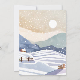 Pastel Watercolor Winter Backe Julkort