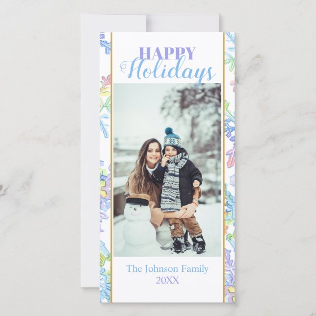 Pastel Watercolor Winter Snowflake Photo jul (Framsida)