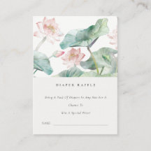 Pastel Waterlily Diaper Raffle Baby Shower