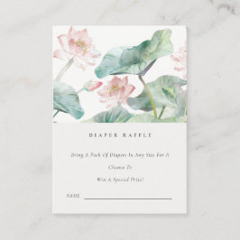 Pastel  Waterlily Diaper Raffle Baby Shower Tilläggskort