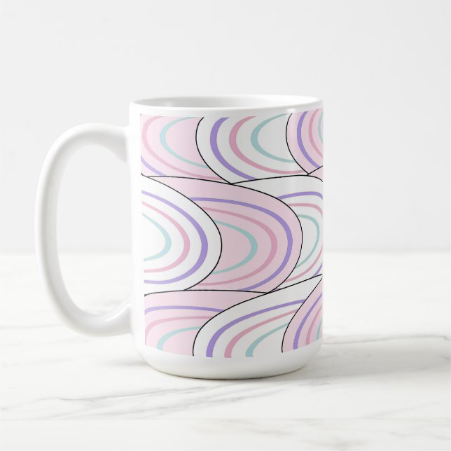 Pastel Wave Abstract Pattern Coffee Mug Kaffemugg (Vänster)