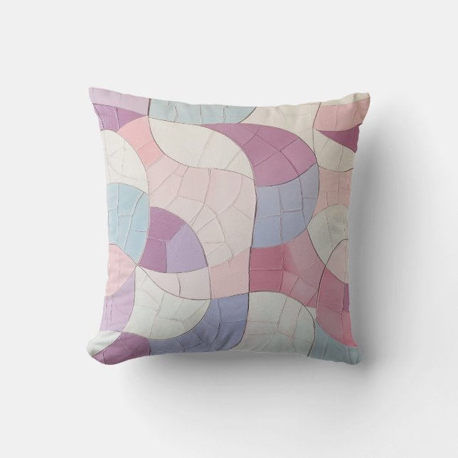 Pastel Wave Mosaic Pillow Kudde (Framsida)