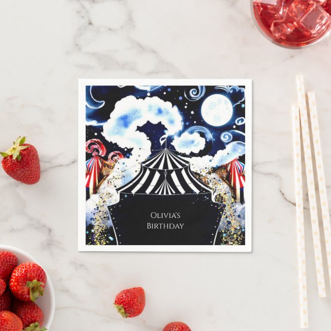 Pastel Whimsical Circus Birthday Pappersservett (Insitu)