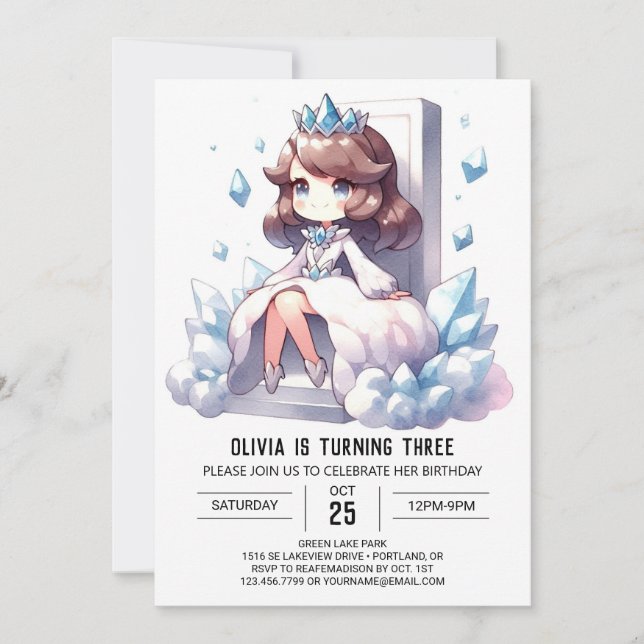 Pastel Whimsical Princess Birthday Inbjudningar (Framsida)