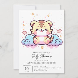 Pastel Whimsical Tiger Baby Shower Inbjudningar